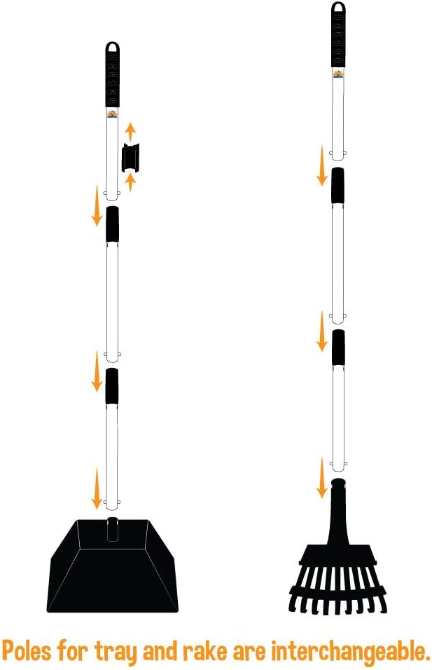 Bodhi Dog Pooper Scooper for Small to Large Dogs - Heavy Duty Metal Long Handle Tray & Rake Poop Scoop - Durable, Rust-Resistant, Great for Grass, Streets, Gravel & Outdoor Cleanups-PawvioPets