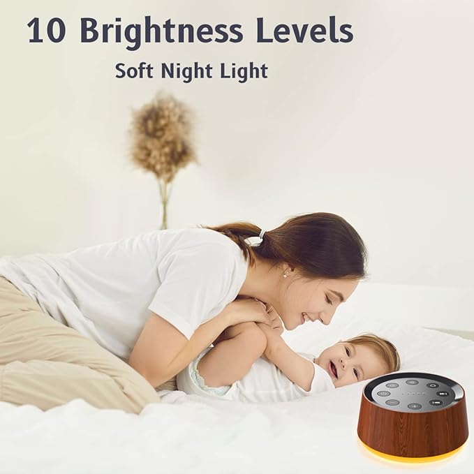 Brown Noise Sound Machine with 30 Soothing Sounds 12 Colors Night Light White Noise Machine for Adults Baby Kids Sleep Machines with 36 Volume Levels Memory Function 5 Timers for Home Office Travel-PawvioPets