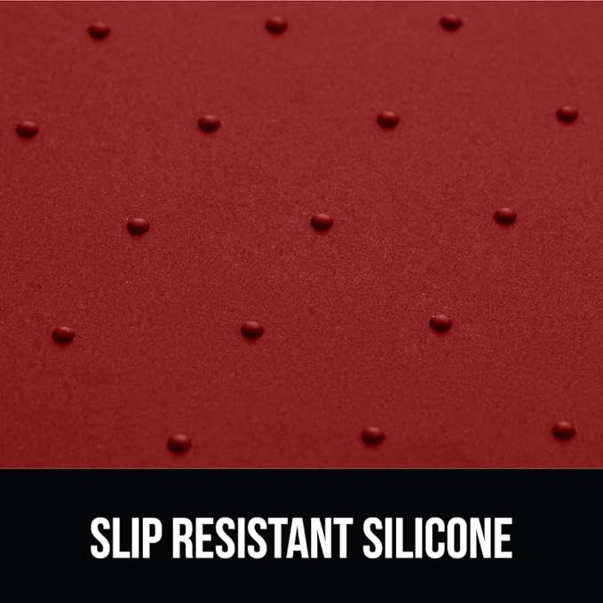 GORILLA GRIP 100% Waterproof Raised Edge BPA Free Silicone Pet Feeding Mat, Dog Cat Food Mats Contain Spills Protects Floors, Placemats for Cats and Dogs Water Bowl, Pets Accessories 23x15 Red-PawvioPets