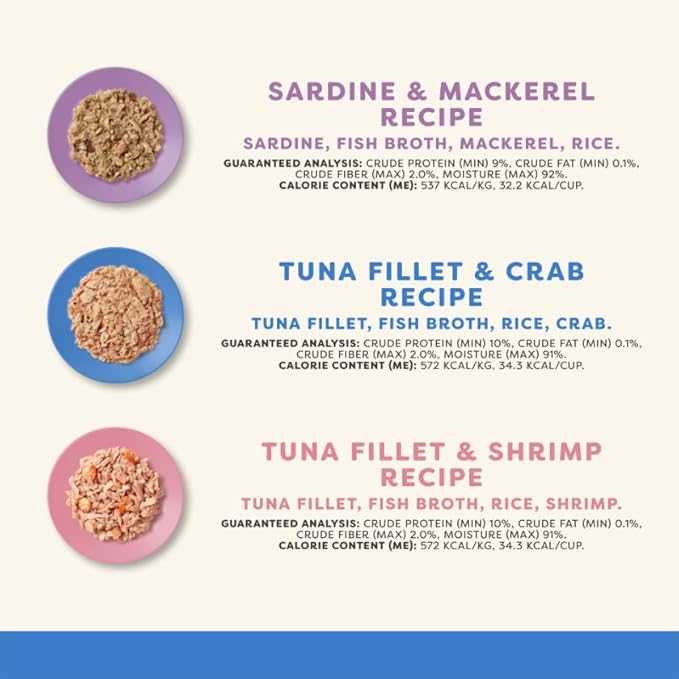 Applaws Natural Wet Cat Food, 8 Count, Limited Ingredient Cat Food Pots, Fish Variety Count in Broth, 2.12oz Pots-PawvioPets