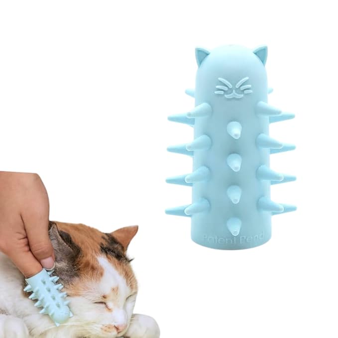 Furr&Purr Cat Brush, Made in the USA, Face Massager, Face Scratcher, Calming Care Comb for Cats, Indoor Cats (1-Pack)-PawvioPets