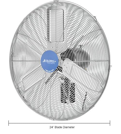 Global Industrial Deluxe Oscillating Wall Mount Fan, 24" Diameter, 1/2HP, 8,650CFM-PawvioPets