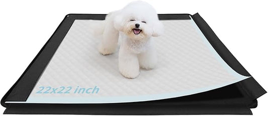 Dog Pee Pad Holder, Puppy Pad Holder, Oxford Cloth Material Soft & Durable, 12 Magnetic Clips, Fits 22" x 22" Pad, Black-PawvioPets