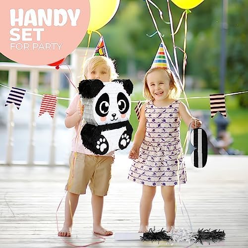 Panda Pinata, Hand Made Animal Pinata Perfect for Birthday Party, Theme Party, Decoration(17x13x4 Inches)