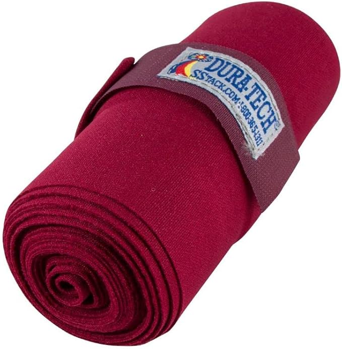 Dura-Tech Standing Wraps for Horses | Color Burgundy | Optimal Comfort & Support | Ideal for Post-Exercise & Trailering | Right Tension Application | Secure Closure-PawvioPets
