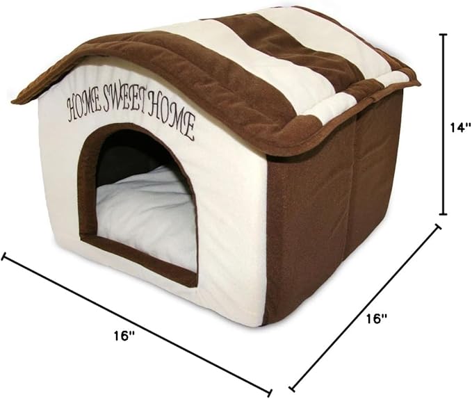 Best Pet Supplies Portable Indoor Pet House – Perfect for Cats & Small Dogs, Easy To Assemble – Cream-PawvioPets