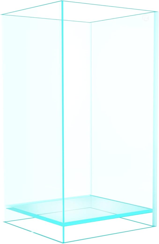Fzone 2 Gal Nano Rimless Aquarium Low Iron Fish Tank NovaClear Ultra-White Translucent Glass Verso Series Nano Shallow Pond Levitating Floating Air Aquarium(A16-H30)-PawvioPets