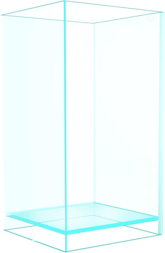 Fzone 2 Gal Nano Rimless Aquarium Low Iron Fish Tank NovaClear Ultra-White Translucent Glass Verso Series Nano Shallow Pond Levitating Floating Air Aquarium(A16-H30)-PawvioPets