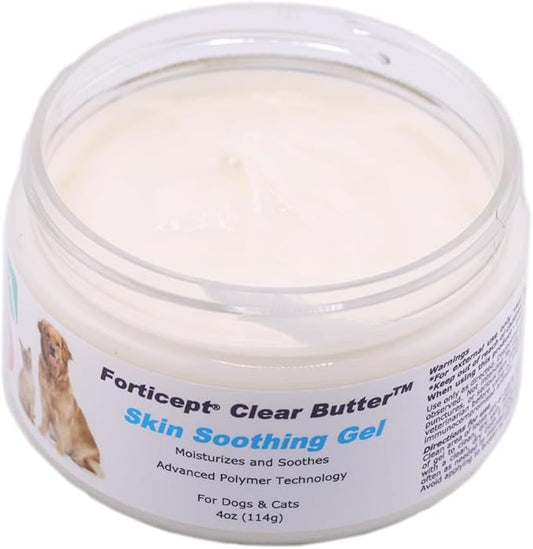 Forticept Clear Butter Dog Hot Spot Treatment Hydro Gel, Heals Dog Wound, Helps with Skin Yeast Infections, Ringworm, Insects Bites, Cuts, Rashes, Skin Allergy, 4 Ounces-PawvioPets