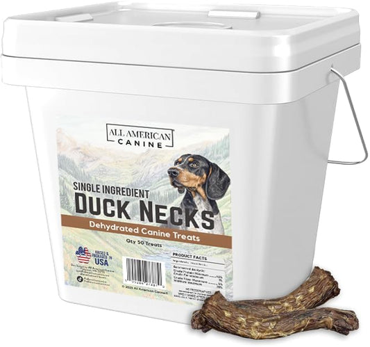 50 Natural Duck Neck Dog Treats – Single Ingredient, Dehydrated & Chewy – Low-Fat, High-Protein Training Reward – Made in USA-PawvioPets
