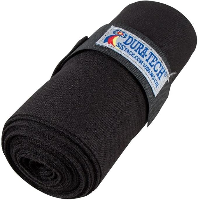 Dura-Tech Standing Wraps for Horses | Color Black | Optimal Comfort & Support | Ideal for Post-Exercise & Trailering | Right Tension Application | Secure Closure-PawvioPets