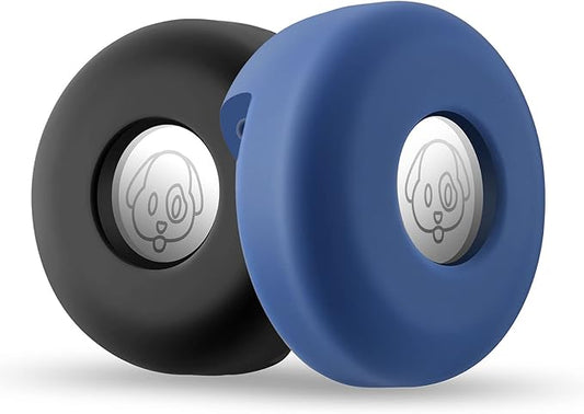 Airtag Holder for Dog Collar, Cibaabo Silicone Air Tag Case Cover Compatible with Apple Airtags for 0.8-1.2inch Cat Pet Collar Harness Loop-PawvioPets