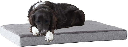 Barkbox Orthopedic Dog Bed with Memory Foam, Premium Comfort for Dogs and Puppies, Large Sized Dog Bed for Joint Relief and Restful Sleep, Durable and Easy to Clean - Grey, Large-PawvioPets