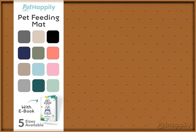 Dog Food Mat - 24x15 Raised Edges Dogs Mat for Food and Water Prevent Spill, Waterproof Cat Food Mats Protect Floors, Easy Clean Dog Bowl Mats for Food and Water, Silicone Pet Feeding Placemats-PawvioPets