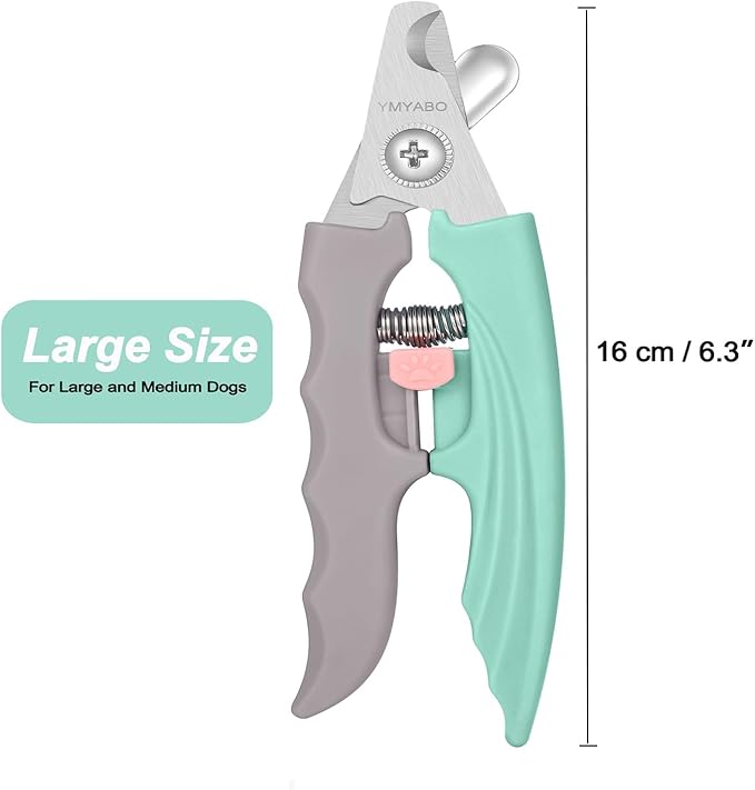 Dog Nail Clipper,Pet Nail Trimmers Safety Guard to Aviod Over Cutting,Puppy Cat Claw Trimmer,with Free Dog Comb & Nail File, Sharp Grooming Clipper, Great for Thick Toenail, Green-PawvioPets