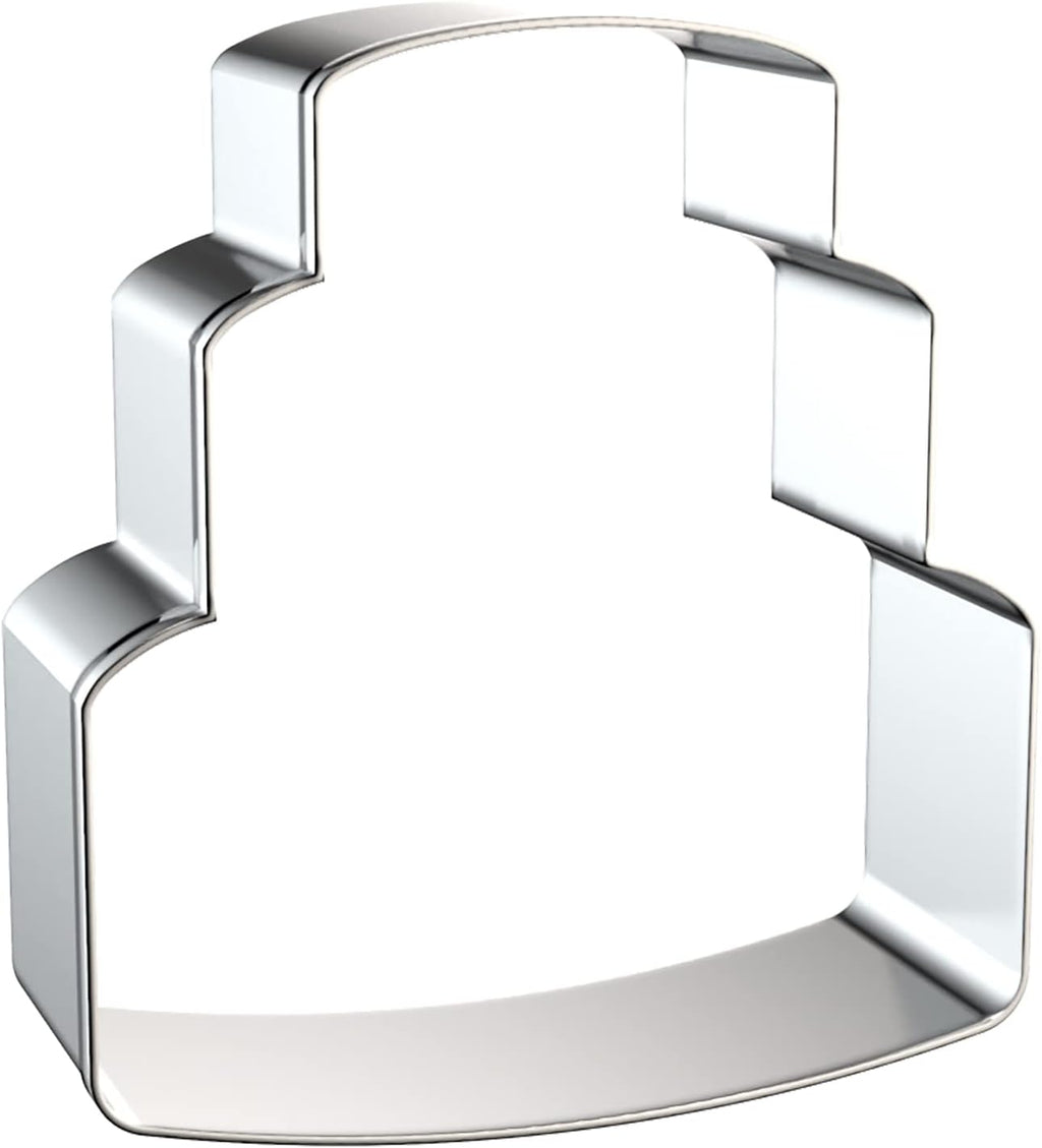 Wedding Cake Cookie Cutter Set - 4 Piece Assorted Sizes (5", 4", 3", 2") - Stainless Steel