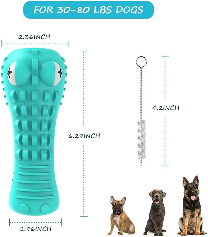 Dog Toys for Aggressive Chewers Large Medium Breed, Indestructible Dog Toothbrush Chew Toys, Squeaky Interactive Tough Extremely Durable, Dogs Toys to Keep Them Busy-PawvioPets