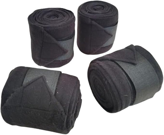 Horse Leg Bandage/Horse Leg wrap (Set of 4) Red, Blue, Navy Blue, and Black (Black)-PawvioPets