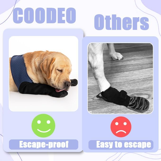 COODEO Dog Socks to Prevent Licking Paws, Dog Healing Boots & Paw Protectors with Non-Slip Bottoms to Protect Wounds, Waterproof Sleeve Dog Shoes for Licking (Blue, XL)-PawvioPets