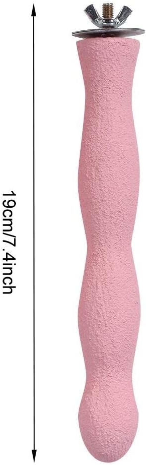 Bird Perch, and Beak Frosted Grinding Bar Standing Stick Cage Toy for Parakeet African Grey Cockatoo Budgies Cockatiel(L)-PawvioPets