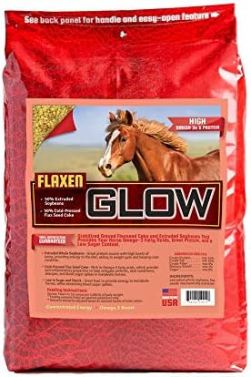 Glow 40 lb, Aids in Weight Gain for Horses and Improves Coat and Condition, High in Omega-3’s-PawvioPets