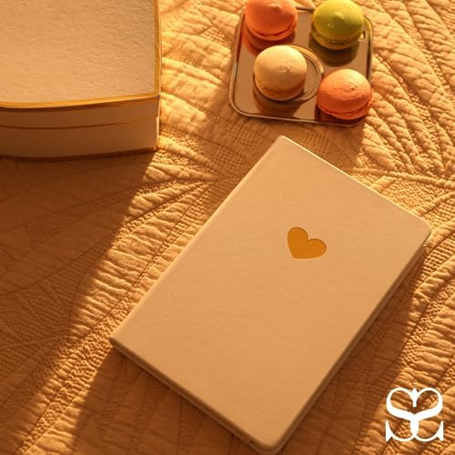 SETTINI Lined Journal, Ideal for Journaling - A5 Vegan Leather Notebook, 192 Archival-Quality Pages, QuillEase Bleed-Free Paper, Inner Pocket & Bookmark - Bride Gifts for Women, White Heart