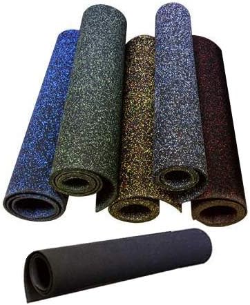 American Floor Mats 1/4in (7mm) Thick 10% Blue/Grey 4' x 4' Heavy Duty Rubber Rolls, Protective Exercise Mats, Home Gym Rubber Flooring-PawvioPets