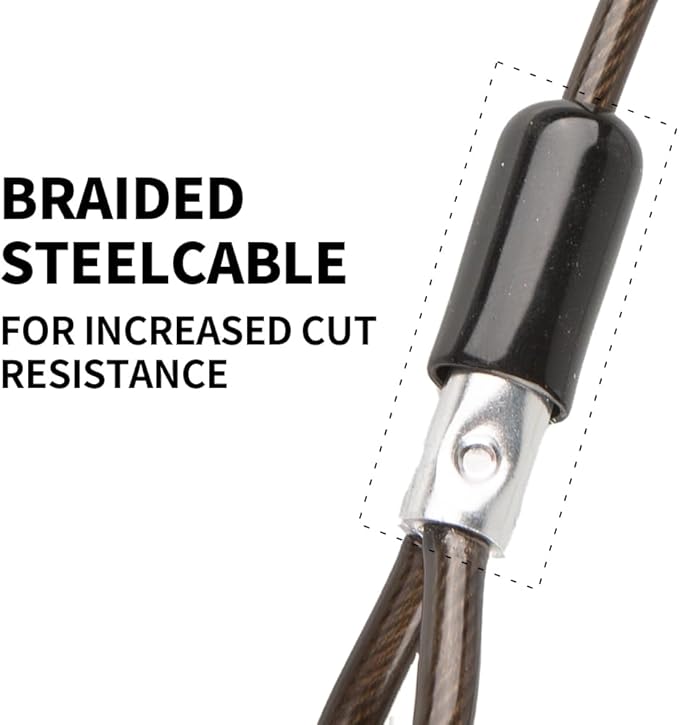 Dog tie Out Cable, 10/20/25/30/50/70/100 feet, Suitable for Dogs up to 350 pounds, Dog Cable with Swivel Buckle, Lightweight, Non-Winding, for Outdoor Camping, Yard Dog Cable (Black, 70FT)-PawvioPets