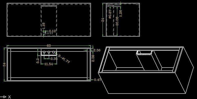 150 Gallon Starfire Glass Aquarium 60x24x24 12mm Eurobraced with Built-in Overflow Box-PawvioPets