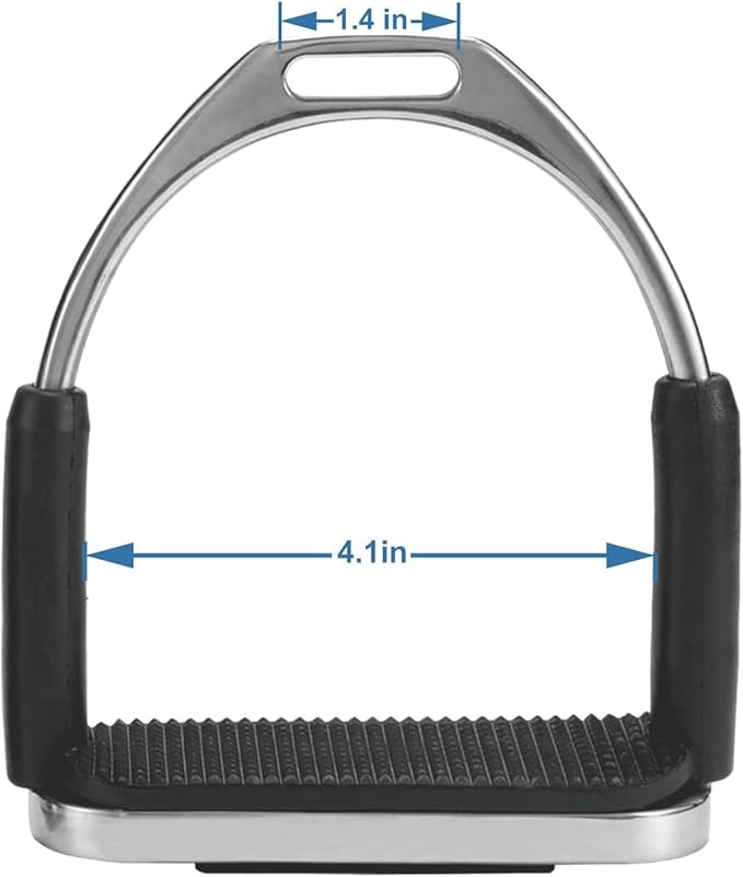 Flex Stainless English Saddle Stirrups Iron Pads Knee Ankle Stress Pain Relief-PawvioPets
