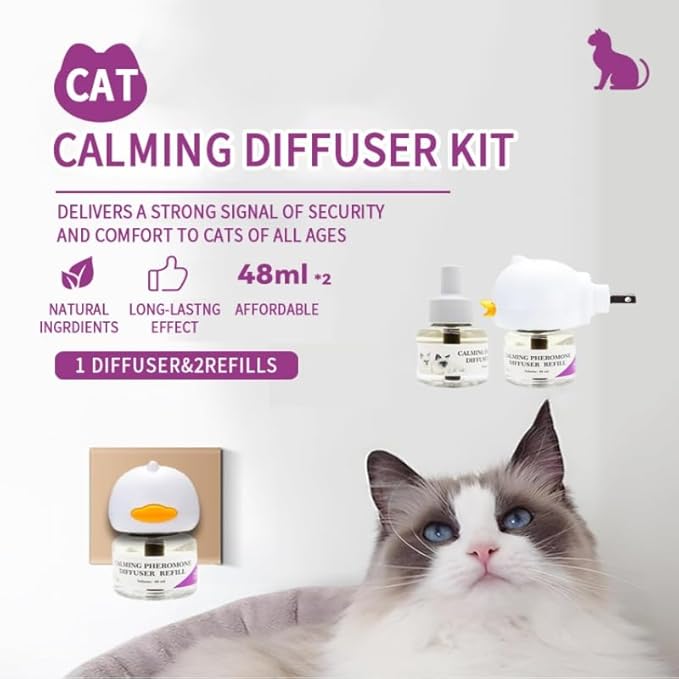Calming Pheromone Diffuser Kit for Cats, Reduces Fighting, Spraying & Scratching (48 mL)-PawvioPets