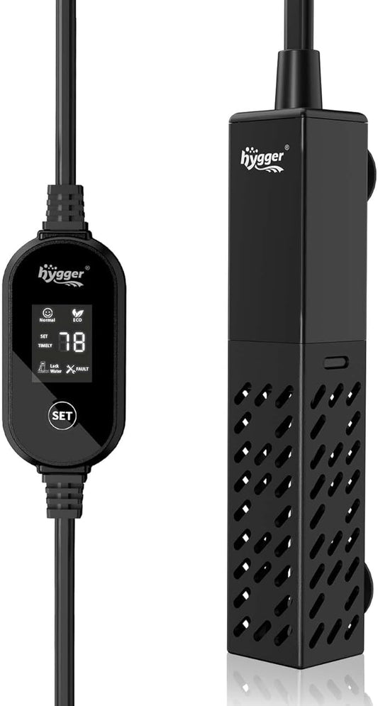 hygger Aquarium Heater, Upgraded Ceramic 25W/50W Small Fish Tank Heater with Digital LED Controller, Fast Heating, Precise Temperature Control, Turtle Tank Heater for Freshwater/Saltwater-PawvioPets