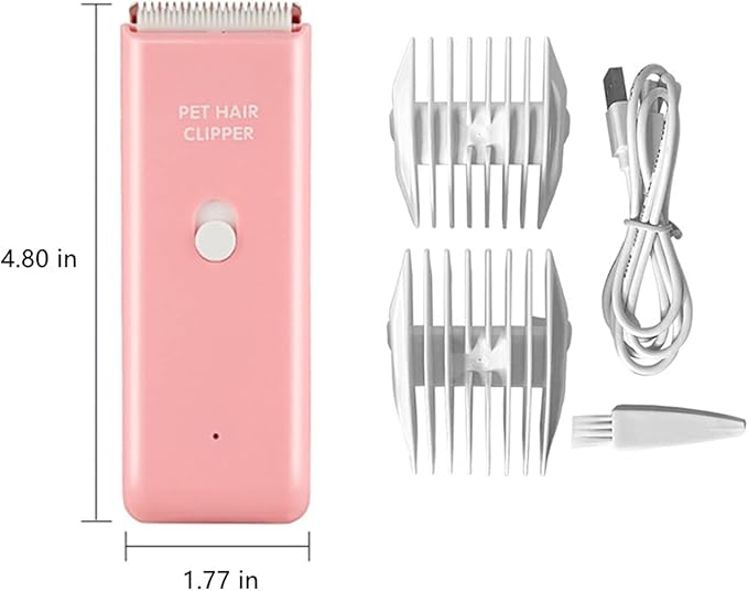 Dog Clippers,Quiet Washable USB Rechargeable Cordless Dog Grooming Kit,Electric Pets Hair Trimmers Shaver Shears for Dogs and Cats Pink-PawvioPets