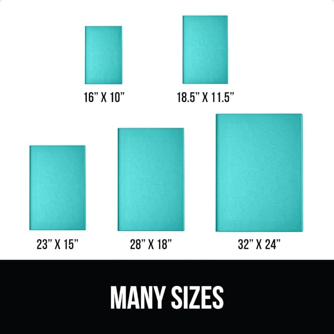 GORILLA GRIP 100% Waterproof Raised Edge BPA Free Silicone Pet Feeding Mat, Dog Cat Food Mats Contain Spills Protects Floors, Placemats for Cats and Dogs Water Bowl, Pets Accessories 23x15 Turquoise-PawvioPets