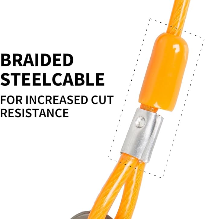 Dog tie Out Cable, 10/20/25/30/50/70/100 feet, Suitable for Dogs up to 350 pounds, Dog Cable with Swivel Buckle, Lightweight, Non-Winding, for Outdoor Camping, Yard Dog Cable (Orange, 100FT)-PawvioPets