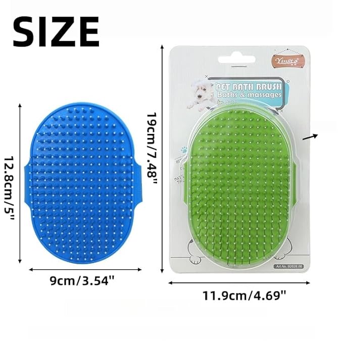 4-Pack Silicone Cat Brush Set, Pet Scratcher and Massager – Adjustable Pet Deshedding Brush, Bath Brush for Cats and Dogs, Suitable for Furniture Legs & Corners (Needle Style - 2PCS (Blue + Green))-PawvioPets