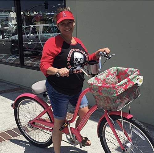 Cruiser Candy Bike Basket Liner Waterproof, Universal Fit for Most Bike Baskets, Stylish 2in1Tote, Bike Basket Cover, EBiKE Front Wire Or Wicker Bike Baskets Fits Up to 15x12x10-PawvioPets