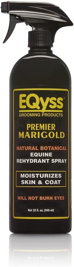 EQyss Premier Marigold Equine Coat Conditioning Spray - Moisturize Horse's Skin & Coat, Add Shine, Detangle, Repel Dirt & Dust, Silicone-Free (32 oz)-PawvioPets