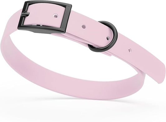 Dogline Biothane Waterproof Dog Collar Strong Coated Nylon Webbing with Black Hardware Odor- Proof for Easy Care Easy to Clean High Performance Fits Small Medium or Large Dogs, Pastel Purple-PawvioPets