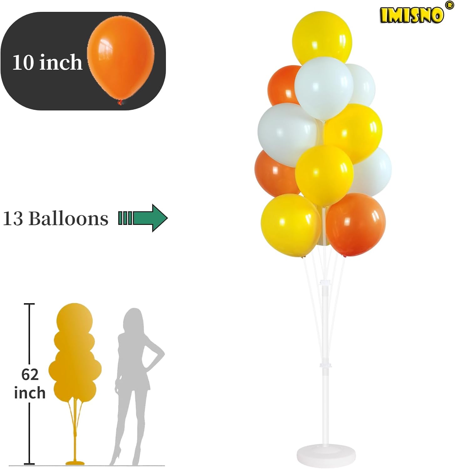 Balloon Column Kit Set of 2,Balloon balloon stands for floor with Base and Pole,Balloon Tower Backdrop Decoration for Wedding, Baby Shower, Birthday Party, or Graduation Party (Orange Yellow)
