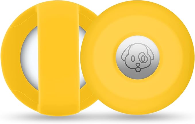 Airtag Holder for Dog Collar, Cibaabo Silicone Air Tag Case Cover Compatible with Apple Airtags for 0.8-1.2inch Cat Pet Collar Harness Loop-PawvioPets