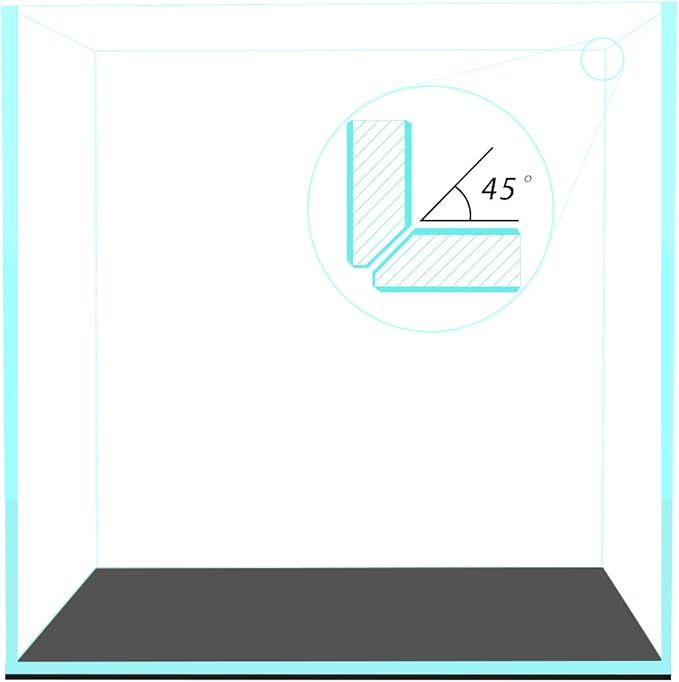 Fzone 7 Gal Rimless Low Iron Fish Tank Nova Clear Ultra-White 45° Mitered Edges Translucent Glass Anata Series Aquarium w/Black Foam Leveling Mat(S30C)-PawvioPets
