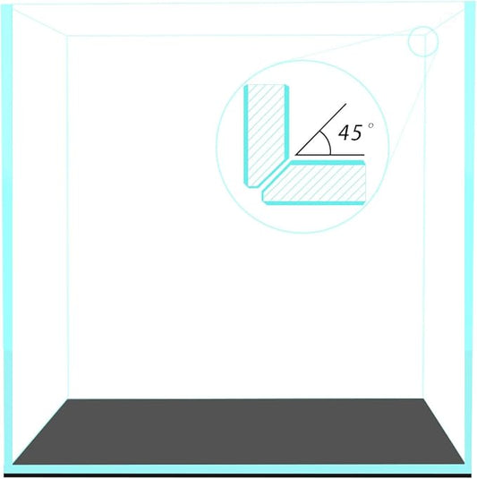 Fzone 7 Gal Rimless Low Iron Fish Tank Nova Clear Ultra-White 45° Mitered Edges Translucent Glass Anata Series Aquarium w/Black Foam Leveling Mat(S30C)-PawvioPets