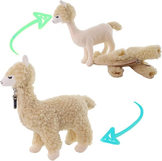 Alpaca Stuffed Animal, Llama Plush Toy, Cute Alpaca Plushie, Sleeping Pet Buddy, Llama Stuffed Animal Birthday Gifts for Girls, Kids Christmas Small Plush Toy-PawvioPets