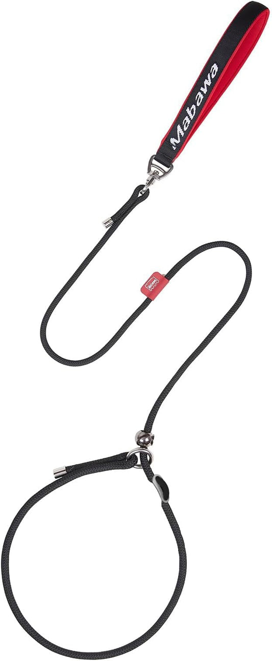 Dog Anti-Slip Leash 5FT with Metal Stopper - Durable No-Pull Training Lead for Small, Medium & Large Dogs - Comfortable Handle Nylon Rope, Tangle-Free Pet Walking Leash (Black, 5 FT)-PawvioPets