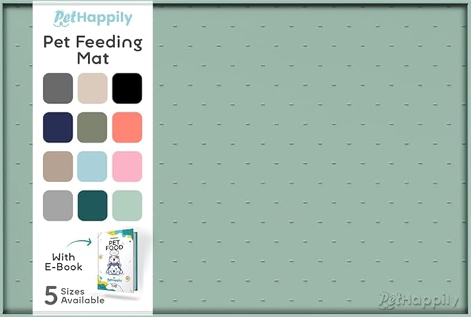Dog Food Mat - 28x18 Raised Edges Dogs Mat for Food and Water Prevent Spill, Waterproof Cat Food Mats Protect Floors, Easy Clean Dog Bowl Mats for Food and Water, Silicone Pet Feeding Placemats-PawvioPets