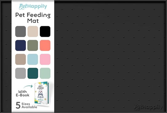 Dog Food Mat - 24x15” Large Silicone Pet Food Mat, Raised Edges for Food and Water Prevent Spill, Waterproof Cat Food Mat Protect Floors,Easy Clean Dog Bowl Mats for Food and Water-PawvioPets