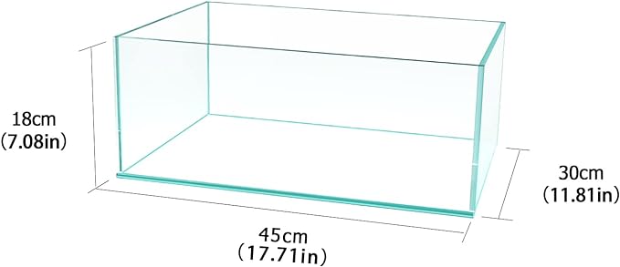 Fzone 6.4 Gal Shallow Rimless Low Iron Fish Tank Nova Clear Ultra-White 45° Mitered Edges Translucent Glass Anata Series Aquarium w/Black Foam Leveling Mat-PawvioPets