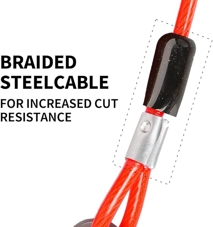 Dog tie Out Cable, 10/20/25/30/50/70/100 feet, Suitable for Dogs up to 350 pounds, Dog Cable with Swivel Buckle, Lightweight, Non-Winding, for Outdoor Camping, Yard Dog Cable (Red, 30FT)-PawvioPets