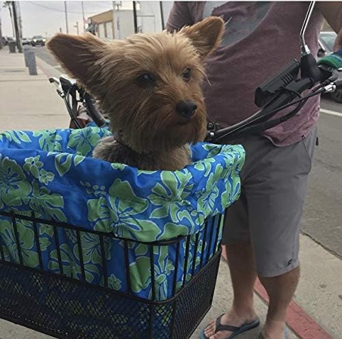Cruiser Candy Bike Basket Liner Waterproof, Universal Fit for Most Bike Baskets, Stylish 2in1Tote, Bike Basket Cover, EBiKE Front Wire Or Wicker Bike Baskets Fits Up to 15x12x10-PawvioPets